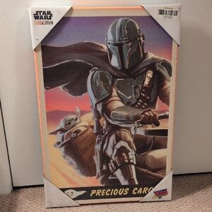 Star Wars Mandalorian Canvas Art with Grogu - New With **Callouts**